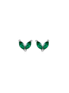 Pendiente flor circonitas verdes - Plata 925 - 19€ par 10€ unidad
