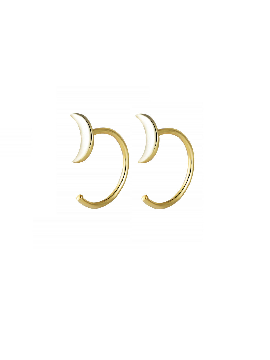 Pendientes luna - Plata 925 baño oro 18K - unidad 11,50€ par 22€