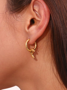 Pendiente aro luna 18mm - Acero dorado 316L baño oro 18k - par 25€ unidad 13€