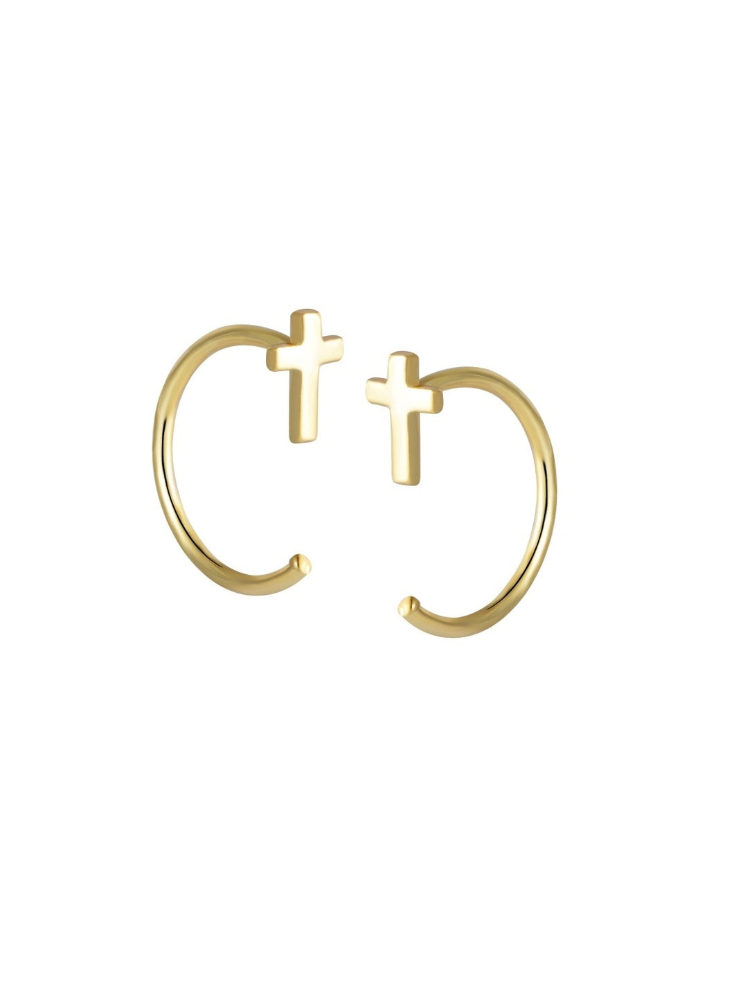 Pendiente cruz - Plata 925 baño oro 18k - par 22€ unidad 11,50€