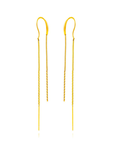 Pendiente cadena 13,5cm · Acero dorado 316L baño oro 18k · par 25€ unidad 13€