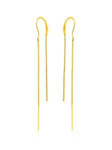 Pendiente cadena 13,5cm · Acero dorado 316L baño oro 18k · par 25€ unidad 13€
