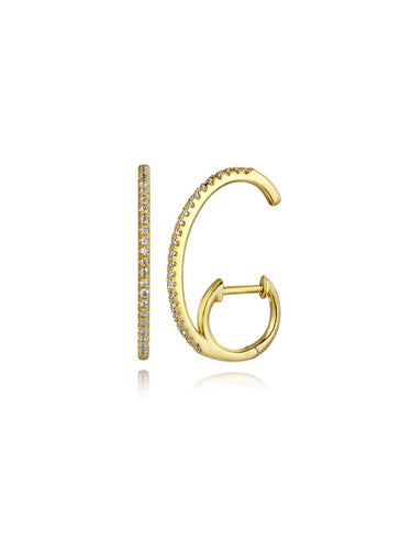 Pendiente Miglena aro - Plata 925 baño oro 18k - par 35€ unidad 18€
