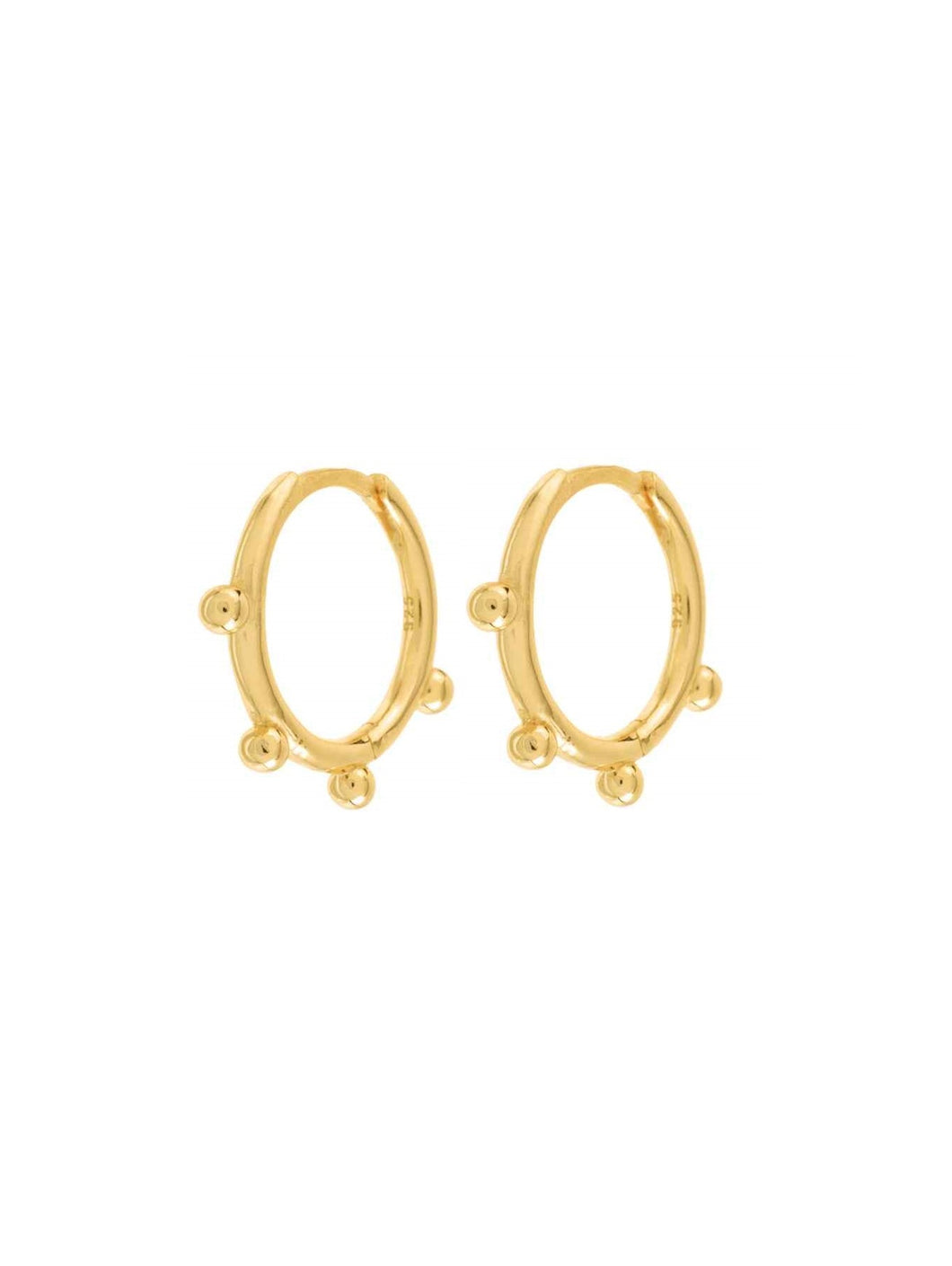 Pendiente aro bolitas 13,5 mm - Plata 925 baño oro 18K - par 25€ unidad 13€