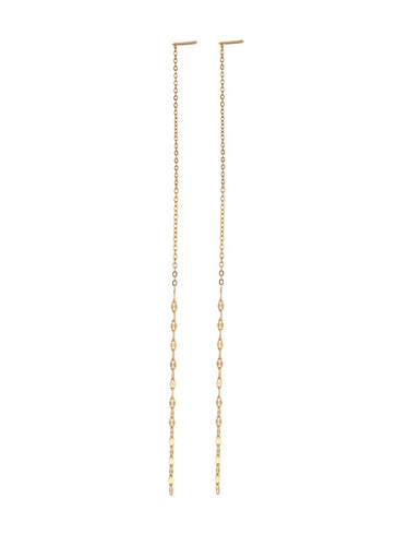 Pendiente cadena 10cm · Acero dorado 316L baño oro 18k · par 22€ unidad 11,50€
