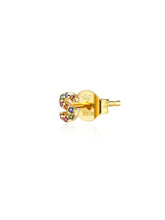 Cargar imagen en el visor de la galería, Pendiente letra circonitas colores D, F y S - Plata baño oro 18k - 8,50€ unidad