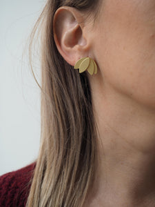 Pendientes Heiwa 平和 flor loto - Latón baño oro 18k