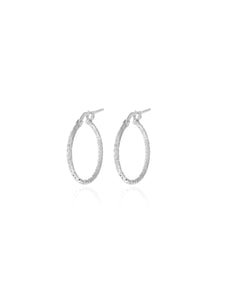 Pendientes aros labrados 18mm - Plata 925 - par 22€