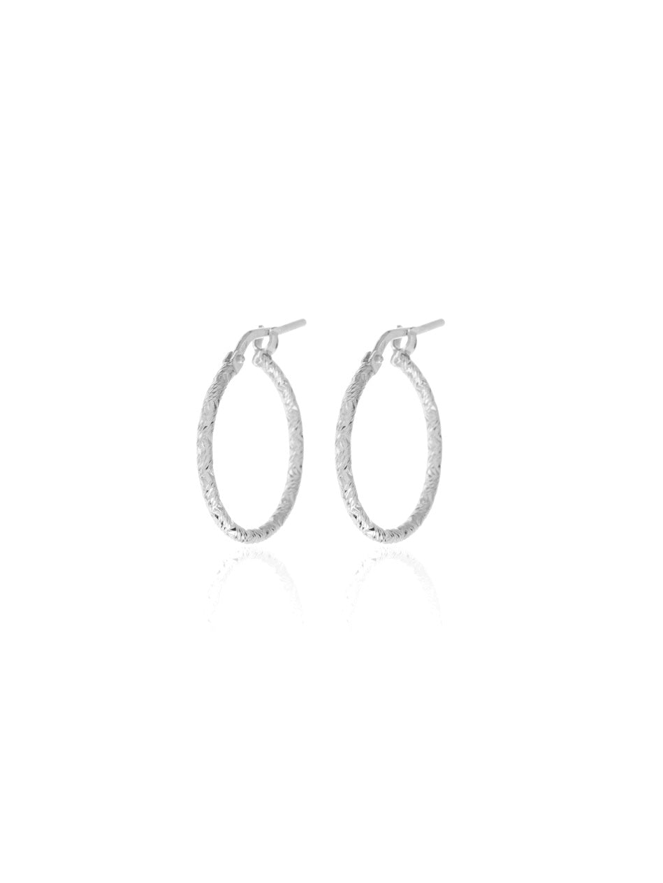 Pendientes aros labrados 18mm - Plata 925 - par 22€