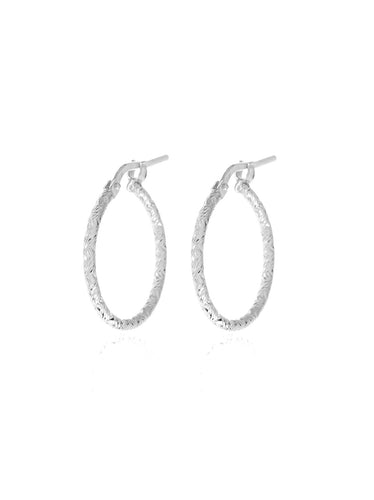 Pendientes aros labrados 22mm - Plata 925 - par 25€