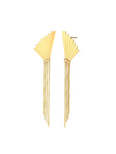 Cargar imagen en el visor de la galería, Pendientes abanico - Acero dorado 316L baño oro 18K