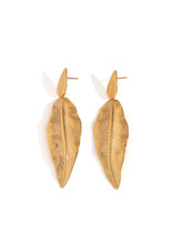 Cargar imagen en el visor de la galería, Pendientes hoja - Acero dorado 316L baño oro 18K