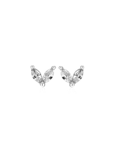 Pendiente flor circonitas - Plata 925 - 19€ par 10€ ud
