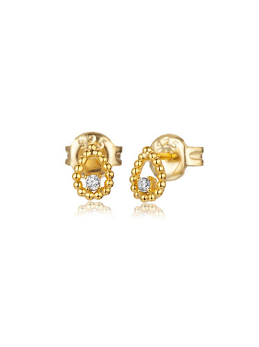 Pendiente gota circonita - Plata 925 baño oro 18k - 19€ par 10€ unidad