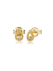 Pendiente gota circonita - Plata 925 baño oro 18k - 19€ par 10€ unidad
