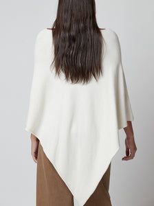 Poncho punto blanco roto