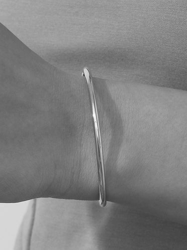 Pulsera esclava · Acero plateado 316L baño plata rodiada