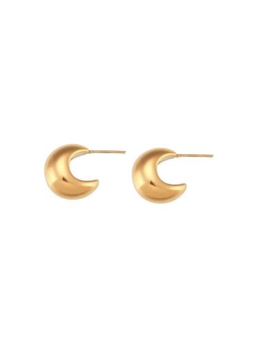 Pendientes semi aro - acero dorado baño oro 18k