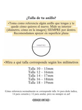 Cargar imagen en el visor de la galería, Anillo ladrillo mineral ónyx negro · Acero dorado 316L baño oro 18k · Talla 12, 14, 16 y 18