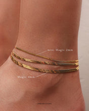 Cargar imagen en el visor de la galería, Tobillera Magic 4mm - Acero dorado 316L baño oro 18K