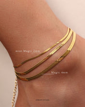 Cargar imagen en el visor de la galería, Tobillera Magic 4mm - Acero dorado 316L baño oro 18K