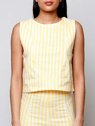 Top amarillo y blanco