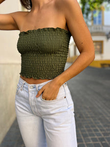 Top palabra de honor verde kaki