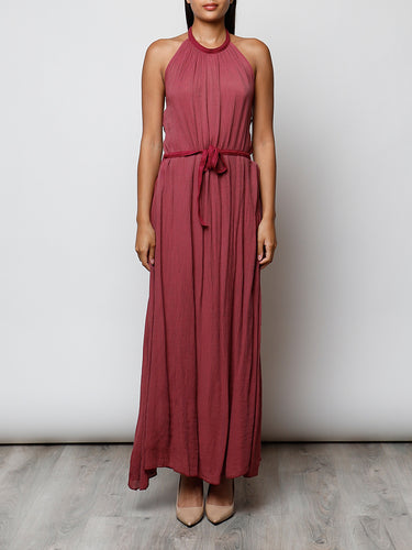 Vestido largo cuello halter buganvilla