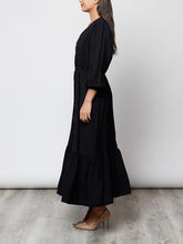 Cargar imagen en el visor de la galería, Vestido largo botones negro