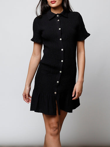 Vestido negro botones