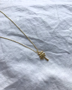 Collar palmera - Plata baño oro 18k