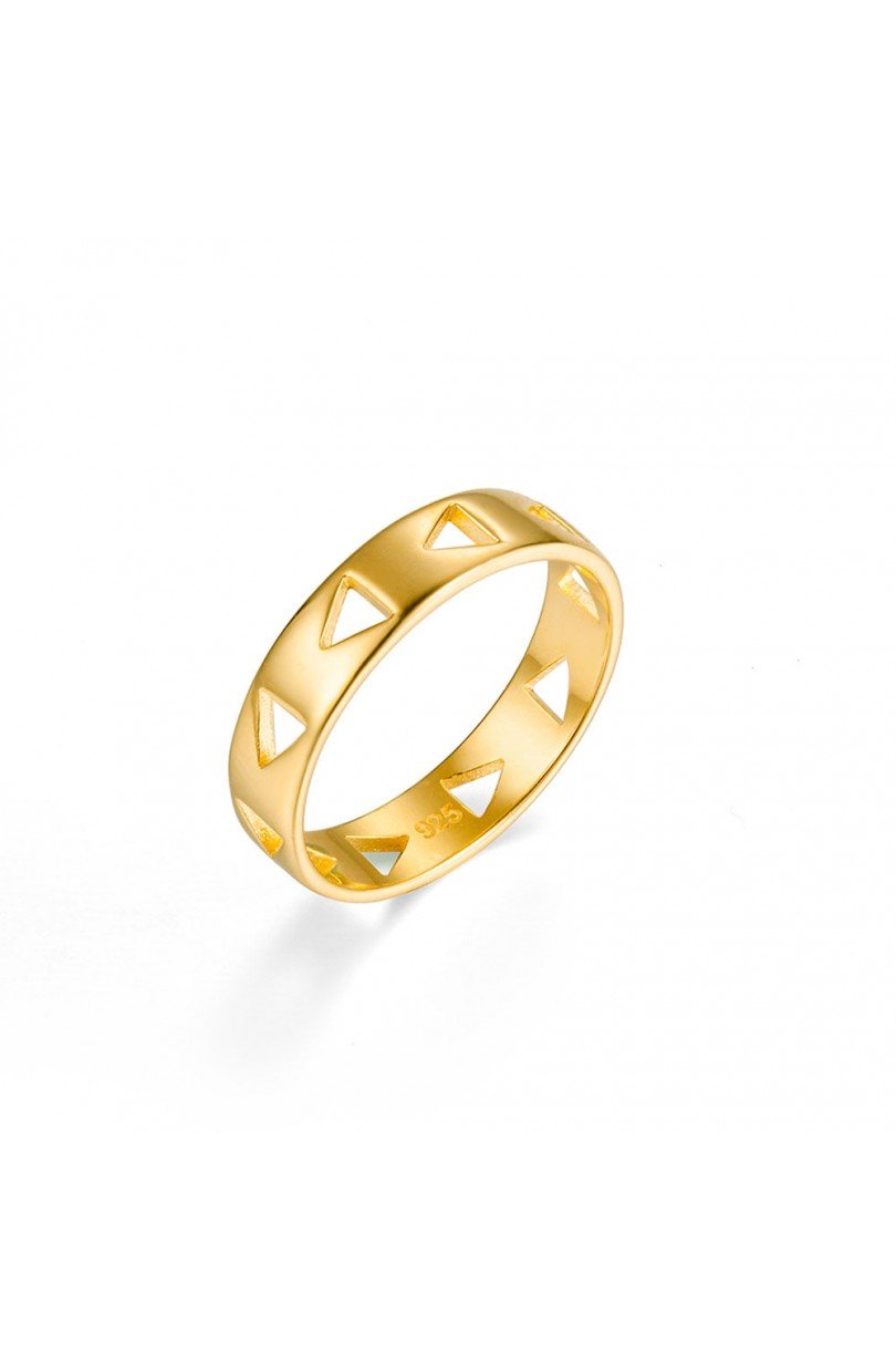 ANILLO TRIÁNGULOS - PLATA 925 BAÑO ORO 24K