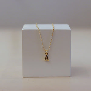 Cadena y colgante letra - Plata 925 baño oro 18K- Todas las letras