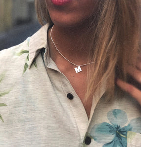 Collar letra (cadena y colgante, o sólo colgante)  - Plata 925 - Letras disponibles: A, B, D y T