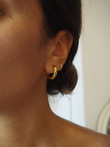 Pendientes aros 20 mm · Acero dorado 316L baño oro 18k