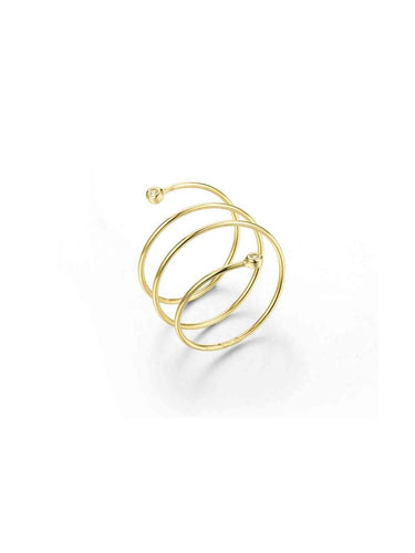 Anillo espiral - Plata 925 baño oro 18K - Talla 12