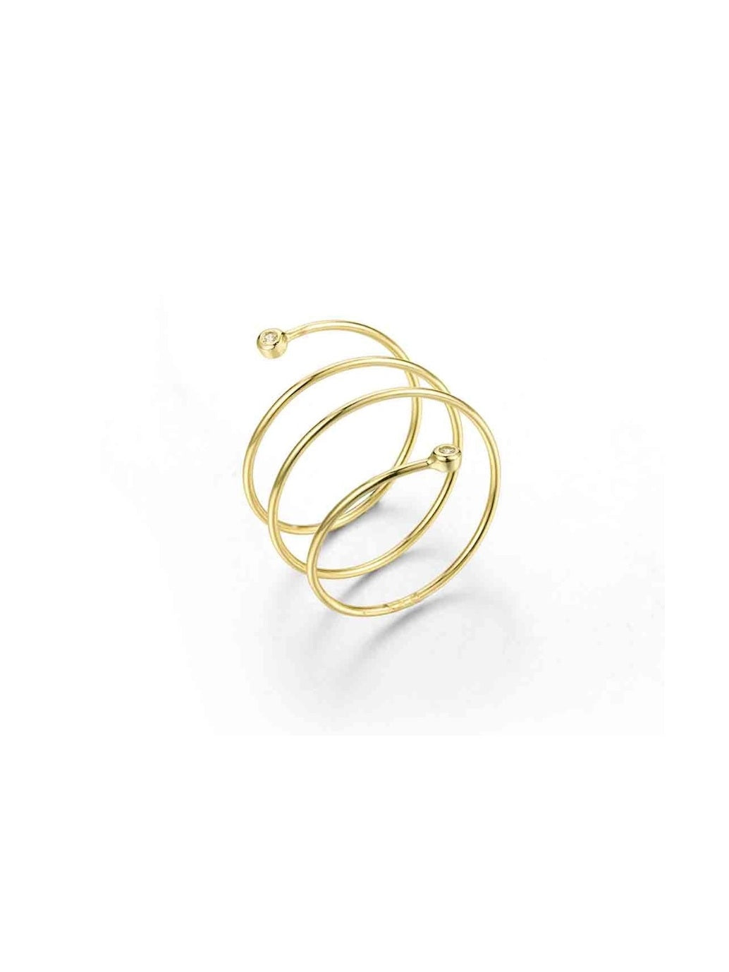 Anillo espiral - Plata 925 baño oro 18K - Talla 12