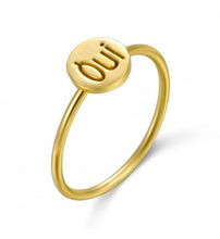 Cargar imagen en el visor de la galería, ANILLO OUI -PLATA 925 BAÑO ORO 24K