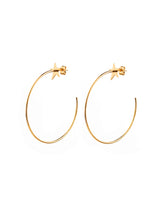 Cargar imagen en el visor de la galería, Pendientes AROS ESTRELLA • acero dorado baño oro 18K