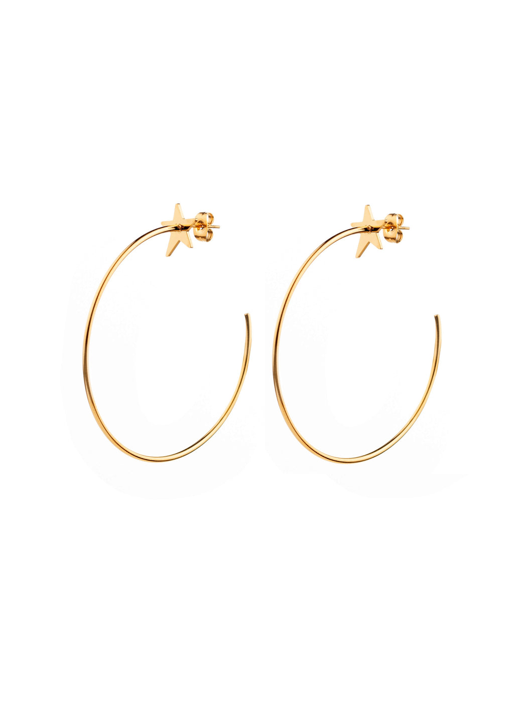 Pendientes AROS ESTRELLA • acero dorado baño oro 18K