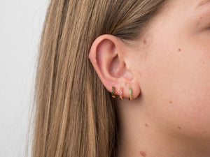 PENDIENTES ARO CIRCONITAS NEGRAS 12 mm - PLATA 925 BAÑO ORO 24K - par 25€ unidad 13€