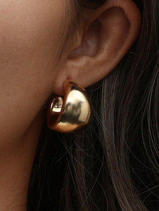 PENDIENTES ARO 25MM - ACERO DORADO BAÑO ORO 24K