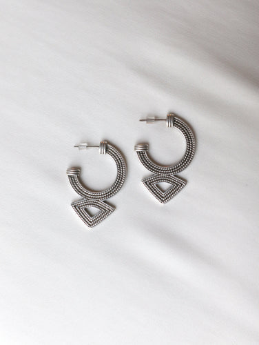 Pendientes AROS CASABLANCA - plata vieja