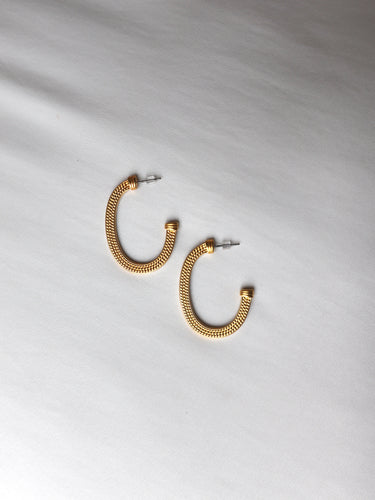 Pendientes aros RABAT - Plata 925 baño oro 18K
