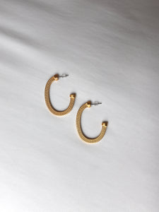 Pendientes aros RABAT - Plata 925 baño oro 18K