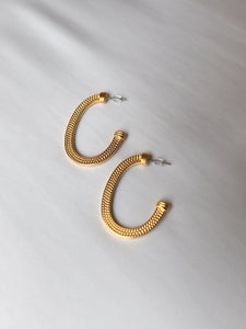 Pendientes aros RABAT - Plata 925 baño oro 18K