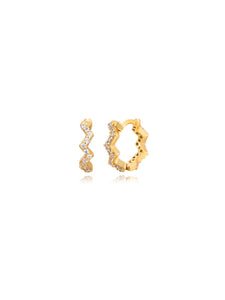 Aro circonitas zig zag 11 mm - Plata 925 baño oro 18K - par 25€ unidad 13€