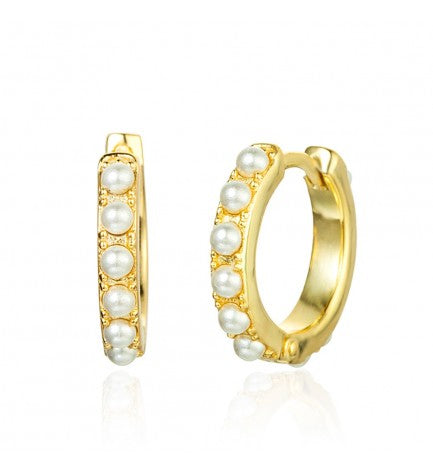 PENDIENTES ARO PERLAS - PLATA 925 BAÑO ORO 24K - par 25€ unidad 13€
