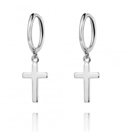 PENDIENTES ARO CRUZ 11 mm - PLATA 925 - par 22€ unidad 11,50€