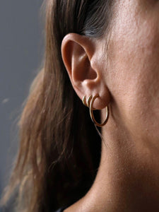 Pendientes aro 25 mm · Acero dorado 316L baño oro 18k · par 22€ unidad 11,50€